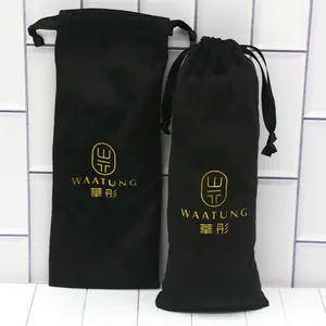 High Quality Black Velvet Watch Sun Reading Glasses Holder Pouch With Logo Drawstring Bag