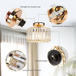 Moderna lampada da soffitto a LED in cristallo bianco latte lampada a sospensione per illuminazione camera da letto piccola illuminazione <span class=keywords><strong>plafoniera</strong></span> - Product Image 4