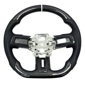 Volante Deportivo de Cuero y Fibra de Carbono GT Shelby Compatible con Ford Mustang 2015 2016 2017 2018 2019 2020 2021 <span class=keywords><strong>2022</strong></span> - Product Image 1