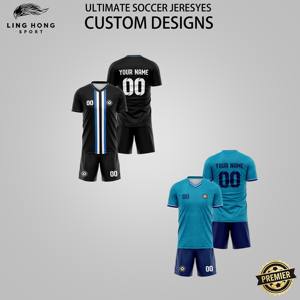 Maillots et shorts de football personnalisés unisexes, ensembles d'été respirants et à séchage rapide en polyester, uniformes de football - Product Image 2