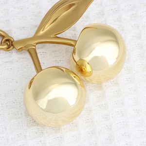 New Style Promotional Creative Car Charm Small <b>Gift</b> for Girls Gold Cherry Key Chains Cute Fruits Acrylic Cherry Keychain - Product Image 4
