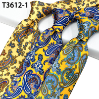 Luxus Edle Paisley Krawatten Gold Wein Wald Grün Lila Rot Männer Paisley Herren Polyester Bedruckte Handgemachte Krawatte Lieferant
