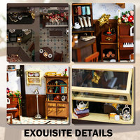 Minihaven Maison miniature DIY, maison de poupée DIY, café rétro, boulangerie, boîte de rangement artisanale pour adultes