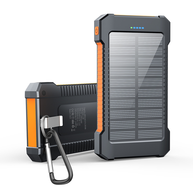 New Product Ideas 2026 Real 8000mAh Portable External Battery Solar Power Bank With LED Flashlight Large Capacity Power Bank