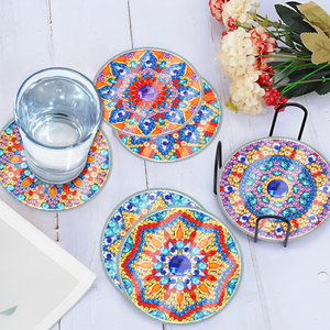 Mandala diamant peinture sous-verres Kit bricolage coussin d'isolation thermique conception étanche sous-verre acrylique pour <span class=keywords><strong>adultes</strong></span> - Product Image 6
