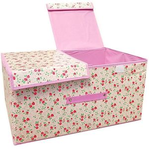 Hot bán nhu yếu phẩm hàng ngày phong cách mới đôi mở không dệt vải có thể gập lại đồ chơi ngăn hộp lưu trữ với nắp - Product Image 3