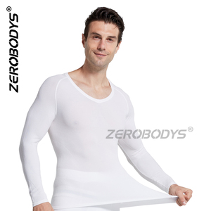 ZEROBODYS W017 <span class=keywords><strong>Sous</strong></span>-<span class=keywords><strong>v</strong></span>êtements thermiques sans couture à compression, <span class=keywords><strong>col</strong></span> en <span class=keywords><strong>V</strong></span>, amincissants, caleçons longs pour hommes - Product Image 4