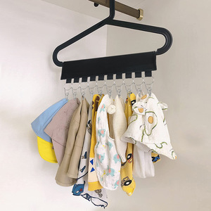 Organizador de almacenamiento de sombreros, rectangular negro, 10 o 12 clips, organizador colgante para gabinetes, para gorras y ropa, para uso en armarios. - Product Image 3