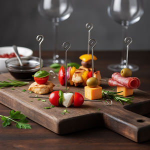 หมุดเหล็กสแตนเลส10ซม. ชุด30ชิ้นคลิปม้วนเนื้อทำจากโลหะเครื่องมือในครัวสำหรับการกลิ้งและย่างอาหารบาร์บีคิว - Product Image 5