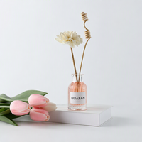 Bouteille diffuseur à roseaux en verre transparent strié, multi-tailles (40ml, 100ml, 200ml), vide, pour huiles essentielles, style vintage à rayures verticales, vente en gros