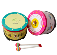 New Style Korean Cartoon Wooden & Plastic Hand Drum Portable Percussion Musical Instrument for Live Shows & Events