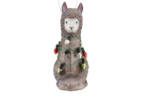 Enfeites de vidro personalizado, animais de simulação soprados enfeites oco enfeite de vidro alpaca charme árvore em branco pintado de natal