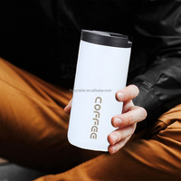 Tasse de voyage en acier inoxydable à double paroi de 17oz gravée au laser Tasse thermos à café sous vide avec couvercle en silicone