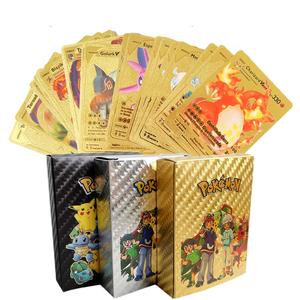Nouvelles Cartes Pokémon Métal Or Argent Rares Pokémon Dracaufeu Cartes <span class=keywords><strong>Anglais</strong></span>/Espagnol/Allemand/Français/Italien/Coréen Boîte de Cartes 10 55 110 - Product Image 2