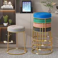 Tabouret de bar empilable en métal moderne de luxe léger, chaise de salle à manger, pouf, petit tabouret de rechange pour la maison et la restauration, sans assemblage