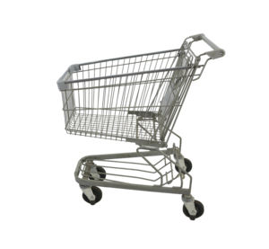 चार पहियों के लचीले धातु बेबी चेयर और शॉपिंग कार्ट जाल संरचना के साथ उच्च गुणवत्ता WM-L90 सुपरमार्केट ट्रॉली - Product Image 2