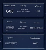 Haut-parleur portable pour fêtes Peak Power 500W, écran HD 10,1 pouces, tweeter 2 pouces, Android 12.0 / WiFi pour utilisation en extérieur, machine de karaoké