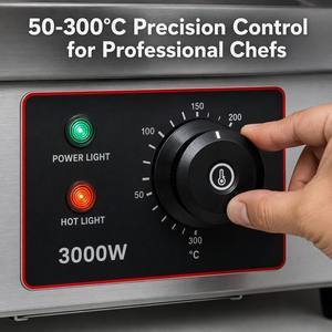 Commercial High Efficiency 1500W Electric <b>Flat</b> <b>Top</b> <b>Griddle</b> Stainless Steel Countertop <b>Griddle</b> Machine for Restaurant Snack Bar - Product Image 3