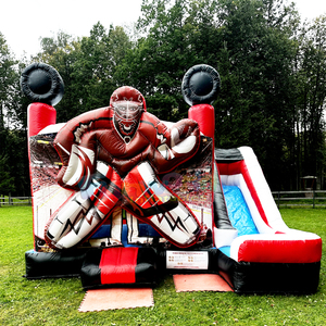 Wet or dry outdoor kids party jump bouncing castle combo bouncer <b>inflatable</b> hockey bounce <b>house</b> with slide - Product Image 1