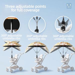 Sombrilla Universal para Cochecito de Bebé con Logotipo Personalizado, Clip Ajustable, Protección Solar UPF para Cochecito, Regalos para Niños - Product Image 2