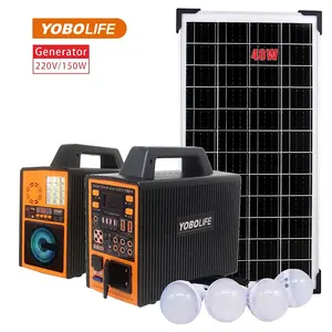 Générateur solaire LM-9152 Centrale électrique portable 150W LiFePO4 Éclairage au lithium et radio Système solaire de camping en plein air