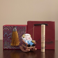 Porte-encens en résine, figurine de mouton du zodiaque, statue de mouton à bascule pour l'Année du Mouton, ornement de bureau du Nouvel An lunaire - Cadeau en gros