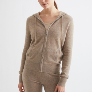 Cardigan da <span class=keywords><strong>Donna</strong></span> in Puro Cashmere <span class=keywords><strong>con</strong></span> <span class=keywords><strong>Zip</strong></span> e Cappuccio - Product Image 3