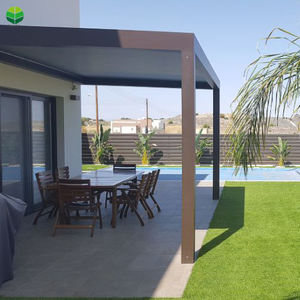 10 x10 13 x10 13x13 רגל רגל רגל רגל גן מודרני חיצוני אלומיניום פרגולה כיסוי פרגולה יוקרה אוטומטית פרגולה ממונעת - Product Image 5