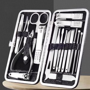 Ensemble de manucure en acier inoxydable, 19 pièces, coupe-ongles, ciseaux, pince à cuticules, outils de beauté, Kit de voyage pour femmes et hommes - Product Image 1