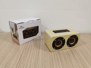 K5 1200mah लकड़ी के बेडसाइड डुअल स्पीकर वायरलेस बीटी स्पीकर विंटेज लकड़ी रेट्रो छोटे छोटे घर थिएटर टीएफ कार्ड कंप्यूटर माइक - Product Image 6