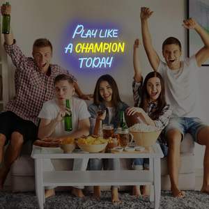 Juega como un campeón hoy Letrero de neón Fútbol universitario Letrero de neón Led Dimmabl Deporte Letrero de luz de neón Fútbol - Product Image 6