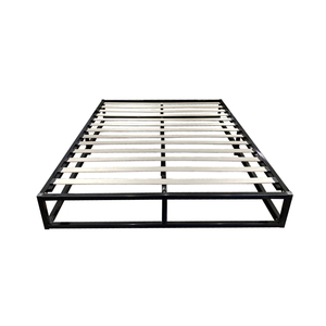 Kim loại công nghiệp Slatted cơ sở giường với dải gỗ gia cố | Chống gỉ sơn tĩnh điện | cấu trúc hỗ trợ nhiệm vụ nặng nề - Product Image 1