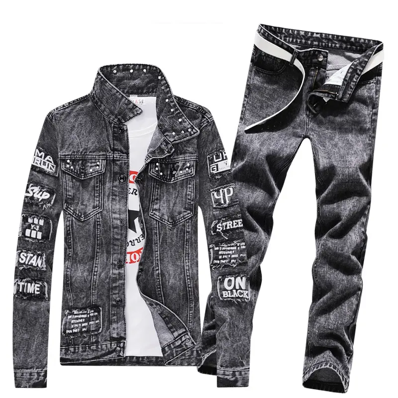 Xmamlon Hoge Kwaliteit Heren Outdoor Denim Pak Kleding Voor Heren Jeans Jassen