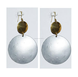 2024 Pendientes de color turquesa de cobre martillado Manchester, aro ovalado, venta al por mayor y pendientes colgantes tricolor de cobre rústico - Product Image 4