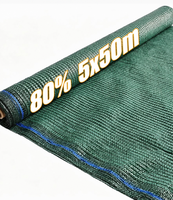 Groene HDPE schaduwnet 35%-95% schaduwpercentage 5x50m UV-gestabiliseerd voor boerderij, tuin, planten, landbouw, zonwering