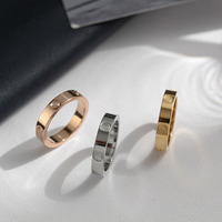 G2191 Anillos De Acero Inoxidable 18K Plaqué or Bijoux Anneaux de mariage Bague en titane en acier inoxydable pour couple