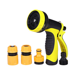 Huabangshi Garden Water Gun 10 Function Yellow Plastic Sprayer Variable <b>Spray</b> Patterns For Car Wash And Watering Plants - Product Image 1