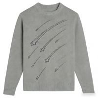 Pull en tricot vintage pour homme, pull décontracté à col rond et manches longues pour homme, pull personnalisé pour homme, design jacquard tricoté motif météore