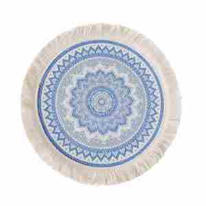 Mandala Boho Woven Placemat With Fringe Pom Tassels Wedding Parties Decor Heat-Resistant <b>for</b> Dining <b>Table</b> - Product Image 1