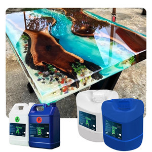Nhựa <span class=keywords><strong>Epoxy</strong></span> A và B trong suốt như pha lê, bóng cao cấp, không bong bóng, dùng cho mặt bàn, bàn sông, nghệ thuật gỗ - Product Image 1