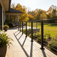 Système de garde-corps moderne en verre pour escalier et balcon, en acier inoxydable 304, installation DIY, utilisation intérieure/extérieure, terrasse extérieure