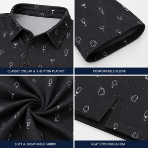 Polo de golf noir personnalisé haut de gamme pour homme, performance optimale, évacuation de l'humidité, marque privée, vêtements d'entreprise, OEM - Product Image 3