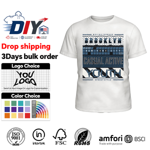 T-shirt graphique vierge personnalisé 180g en polyester, T-shirt oversize à manches longues, T-shirts vierges de grande taille et poids lourd - Product Image 1