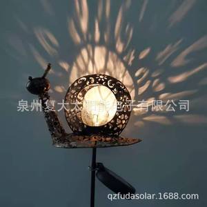 Lámpara Solar de Jardín con Forma de Caracol, de Metal y Hierro, Resistente al Agua, Decoración Portátil para Exteriores, para Iluminación de Caminos y Patios - Product Image 4