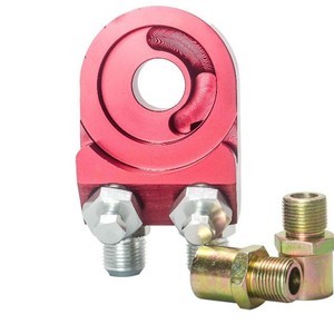 Adaptateur de refroidisseur d'huile en aluminium An10 pour plaques de moteur turbo T3 T4 PQY6723 Rouge Bleu Or Violet Noir Argent Personnalisable - Product Image 3
