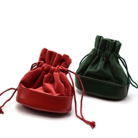 Sacs à bijoux en velours portables en gros avec cordon de serrage pour bagues, boucles d'oreilles, accessoires, rangement, sacs cadeaux personnalisés avec logo