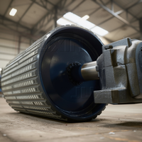 Polea Curva de Transportador de Caucho Reforzado JUXIN para Minería, con Rodamiento de Bolas y Tambor de Acero Resistente al Desgaste para la Industria Minera