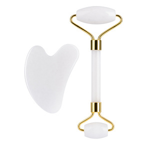 Rouleau facial en jade blanc naturel pour la beauté anti-âge Rouleaux Gua Sha pour le soin du visage, des yeux et du cou - Product Image 2