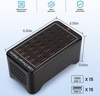 Station de Recharge USB C pour Plusieurs Appareils, Bloc Chargeur USB 150W 30 Ports pour iPad et Téléphone Portable, Multiprise USB