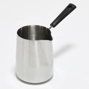 Cafetière turque en acier inoxydable 304 600ml pichet à <span class=keywords><strong>lait</strong></span> <span class=keywords><strong>Barista</strong></span> cafetière argentée avec poignée - Product Image 4